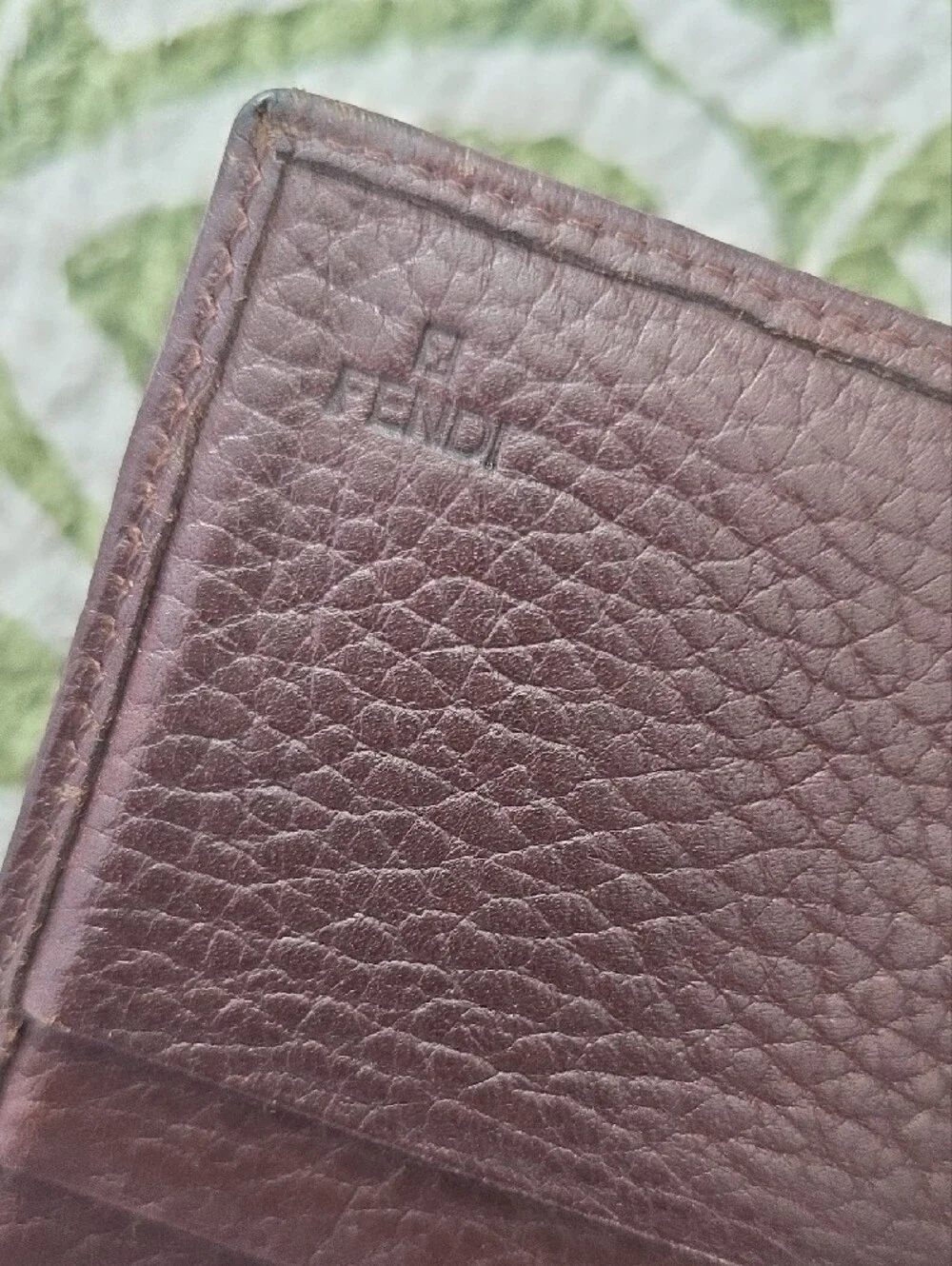 Fendi Olive & Pink Zucca Continental Wallet with Gold-Tone FF Charm
